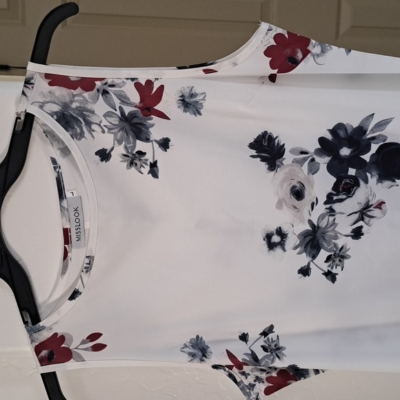 Misslook Long Tank Floral Sleeveless White Dress Cotton Blend Size L - Picture 8 of 10